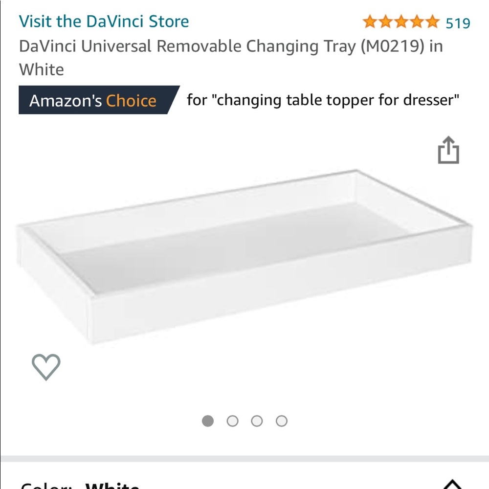 Changing tray with changing pad. 2 mink changing pad covers included